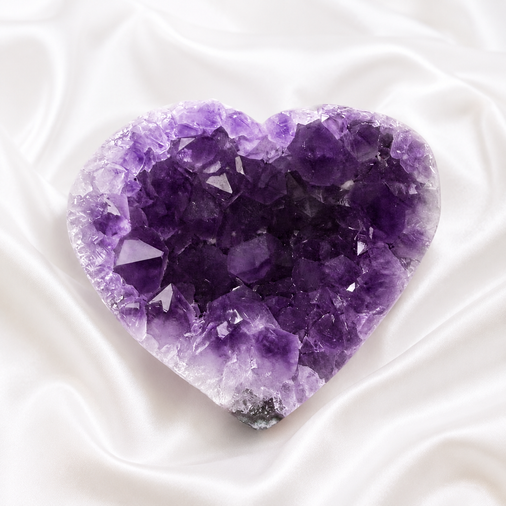 Amethyst-Herz – Kristall für Ruhe, Intuition & innere Balance