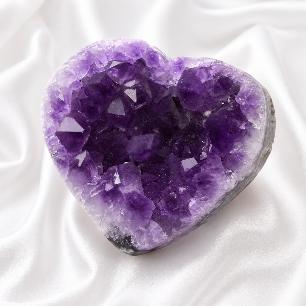 Amethyst-Herz – Kristall für Ruhe, Intuition & innere Balance