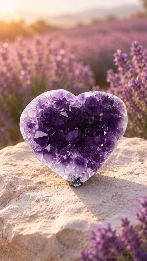 Amethyst-Herz – Kristall für Ruhe, Intuition & innere Balance