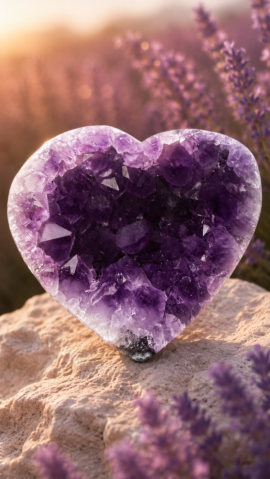 Amethyst-Herz – Kristall für Ruhe, Intuition & innere Balance