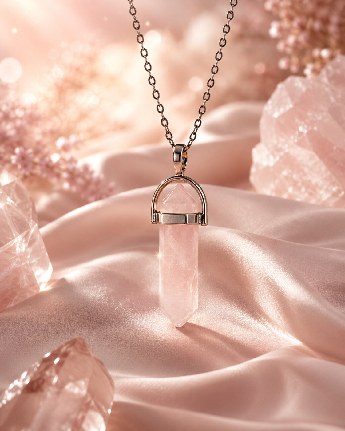 Rosenquarz-Kette – Kristall für Liebe, Harmonie & Selbstliebe